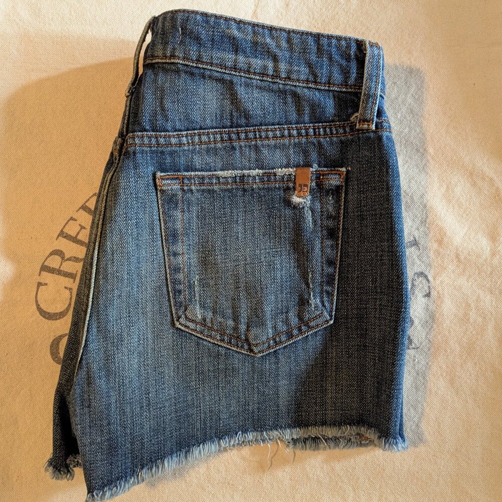 Joes Jeans denim shorts with hand stitched patches